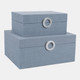16786-01#S/2 7/9" Box W/ Ring Detail, Denim Blue