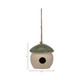 18424-01#Cer, 6" Round Bird Feeder, Green