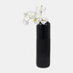 17867-11#Cer, 18"h Grooved Vase, Black