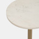 18397-01#Metal, 24" Side Table Marble Top, White/gold Kd