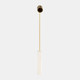 18433-01#Marble, 12" Round Candle Snuffer, Gold/white