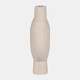 18445-02#Stone, 11" Hammered Vase, Natual