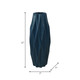 18448-03#Cer, 12" Flutter Vase, Dark Blue