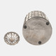 18453-03#Metal, 18" Lidded Jar, Silver