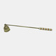 18456-01#Metal, 13"  Striped Candle Snuffer, White/gold