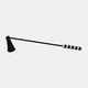 18456-02#Metal, 13"  Striped Candle Snuffer, White/black