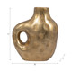 18457-01#Metal, 11" Hammerd Cut-out Vase, Gold