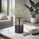 18465-02#Glass, 9" Metallic 2-tone Vase, Silver
