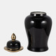 18477-01#Cer, 24" Temple Jar, Black/gold