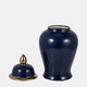 18477-04#Cer, 18" Temple Jar, Navy/gold