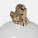 18477-05#Cer, 24" Lion Head Temple Jar, White/gold