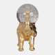 18479#Resin, 9" Elephant W/ Crystal Ball, Gold