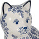 18480-03#Cer, 10" Sitting Chinoiserie Cat, Blue/white