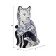 18480-03#Cer, 10" Sitting Chinoiserie Cat, Blue/white