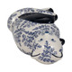 18480-03#Cer, 10" Sitting Chinoiserie Cat, Blue/white