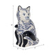 18480-03#Cer, 10" Sitting Chinoiserie Cat, Blue/white