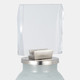 18496-01#Glass, 32" Vase Acrylic Detail, 2-tone White