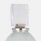 18496-02#Glass, 38" Vase Acrylic Detail, 2-tone White