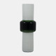 18502-02#Glass, 19" Modern Cylinder Vase, White/green
