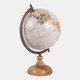 18484#Plastic, 13" Decorative Globe, Gold