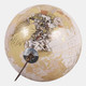 18484#Plastic, 13" Decorative Globe, Gold
