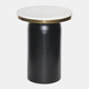 18489-02#Metal, 21" Cylinder Side  Table, Black