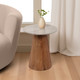18489-04#Metal, 19" Hourglass Marble Top Side Table,natural