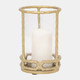 18513-01#Metal, 9" Hurricane Holder, Gold