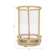 18513-01#Metal, 9" Hurricane Holder, Gold