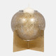 18514-02#Glass, 10" Hurricane Orb, Clear/gold