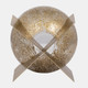 18514-02#Glass, 10" Hurricane Orb, Clear/gold
