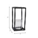 18515-01#Metal, 12" Open Square Hurricane Holder, Black