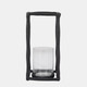 18515-01#Metal, 12" Open Square Hurricane Holder, Black
