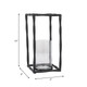 18515-02#Metal, 16" Open Square Hurricane Holder, Black