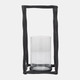 18515-02#Metal, 16" Open Square Hurricane Holder, Black