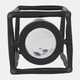 18515-02#Metal, 16" Open Square Hurricane Holder, Black