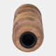 18516-02#Wood, 8" Ribbed Votive Holder, Natural