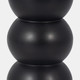 18516-03#Wood, 7" Ribbed Votive Holder, Black