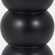 18516-04#Wood, 8" Ribbed Votive Holder, Black