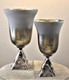 18681-02#Glass, 18" 2-tone Chalice Vase, Metallic Kd