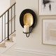 18507-02#Metal, 12" Round Votive Holder, Black/gold