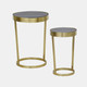 18528#Metal, S/2 20/23" Round Contemporary Side Tables, 