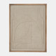 18529#39x50 Paper Mache Wall Art Framed Glass, Off-white