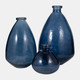 18554-02#Glass, 15" Balloon Vase, Blue