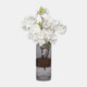 18555-01#Glass, 10" Cylinder Vase W/ Wood Band, Clear