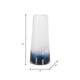 18557-01#Glass, 11" Blue Waters Vase, Blue/white