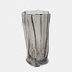 18563-01#Glass, 9" Paper Bag Vase, Smoke