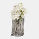 18563-01#Glass, 9" Paper Bag Vase, Smoke