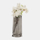 18563-02#Glass, 12" Paper Bag Vase, Smoke