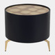 18545-02#Wood,24" Gold Leaf Top Side Table, Blk/gld
